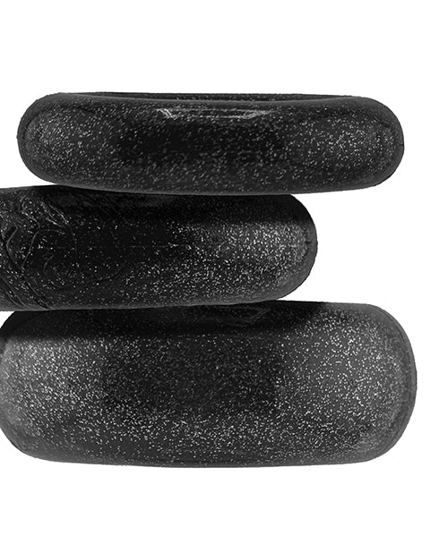 Oxballs Cockpack Multi Design Three Pack Cockrings Black Mica