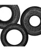 Lataa kuva gallerian katseluohjelmaan, Oxballs Cockpack Multi Design Three Pack Cockrings Black Mica
