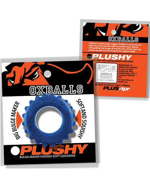 Oxballs Plushy Single Ring Blue Fire Flexible Cock And Ball Ring