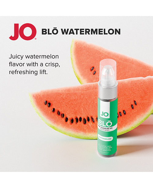 Gel de placer oral JO Blo con sabor a sandía, sin azúcar, 1 Oz
