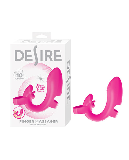 Nasstoys Desire Textured Finger Massager Usb Rechargeable Dual Motor Pink