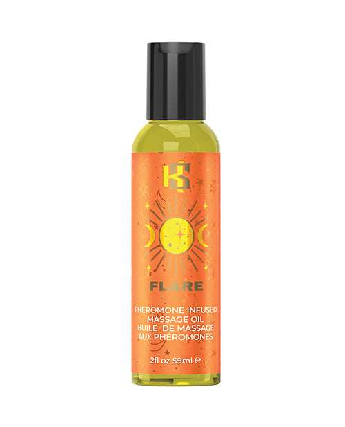 Huile de massage aphrodisiaque Kama Sutra Celestial Flare pour couples 2 Oz