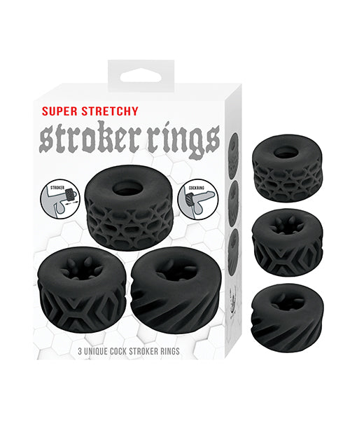 Cargue la imagen en el visor de la galería, Set de anillos para el pene y masturbador de silicona texturizada súper elástica Nasstoys
