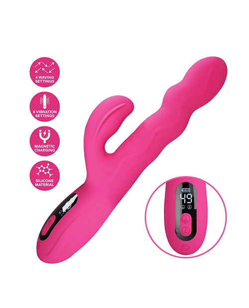 Vibrador rosa Pretty Love Winters Squiggle con pantalla LED y varios modos