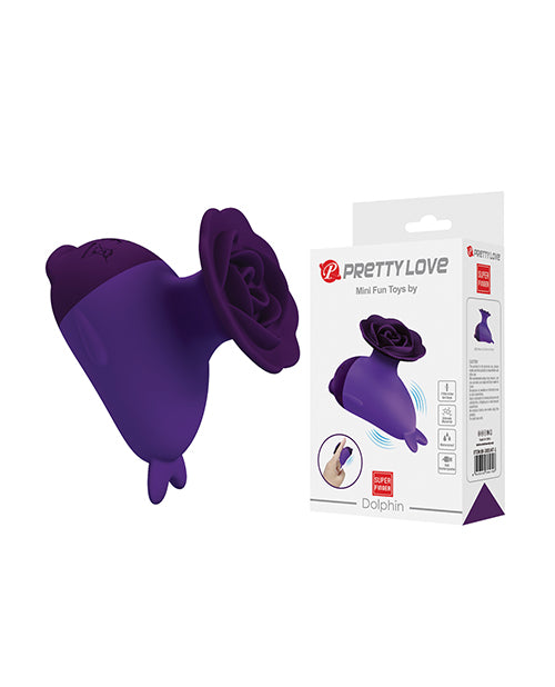 Vibrador de dedo Pretty Love Dolphin en silicona morada con cuerpo compacto
