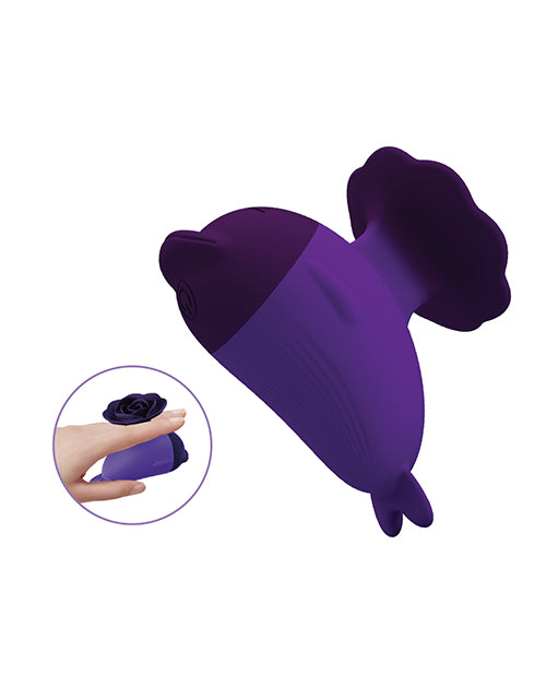 Vibrador de dedo Pretty Love Dolphin en silicona morada con cuerpo compacto