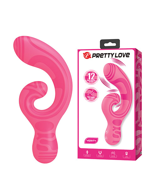 Pretty Love Verity Dual Ended Rabbit Silicone Massager Hot Pink