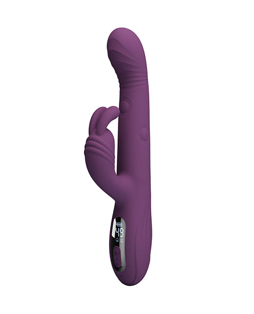 Vibrador masajeador personal con golpeteo Pretty Love Dee, conejo morado