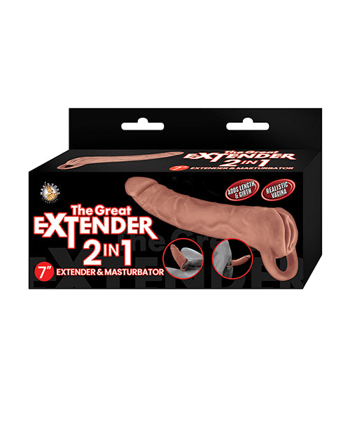 Masturbatore maschile estensore Nasstoys Great Extender 2-In-1 da 7 Inch
