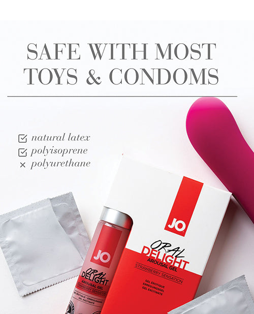 JO Oral Delight Strawberry Stimulant Water Based Lubricant 1 Oz
