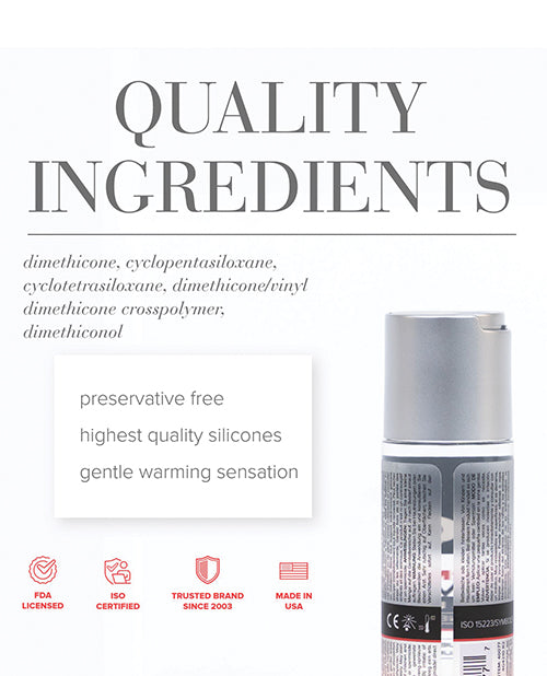 JO Premium Warming Silicone Lubricant 2 Oz Water Resistant Glycerin Free