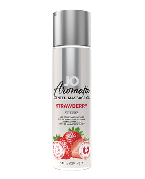 JO Aromatix Strawberry Massage Oils 4 Oz Kissable Vegan Friendly