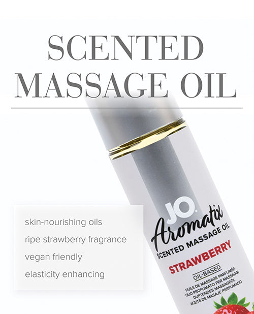 JO Aromatix Strawberry Massage Oils 4 Oz Kissable Vegan Friendly