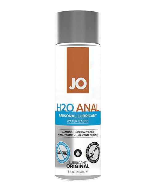 JO H2O Anal Original Water Based Lubricant Silky Glide 8 Oz