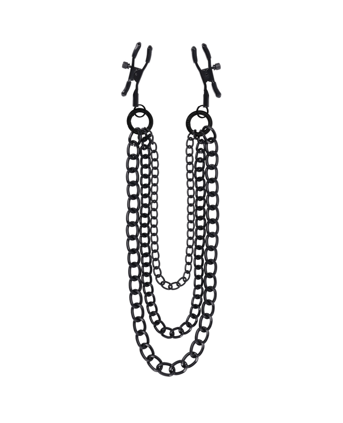 Midnight Muse verwisselbare zwarte metalen tepelklemmen met 3 afneembare kettingen