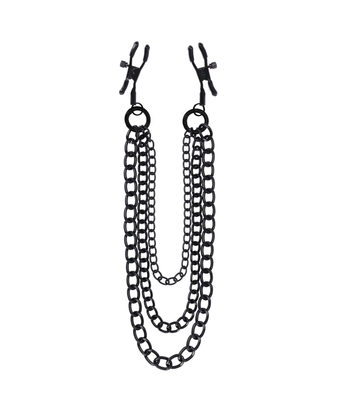 Midnight Muse Austauschbare schwarze Metall-Nippelklemmen mit 3 abnehmbaren Ketten