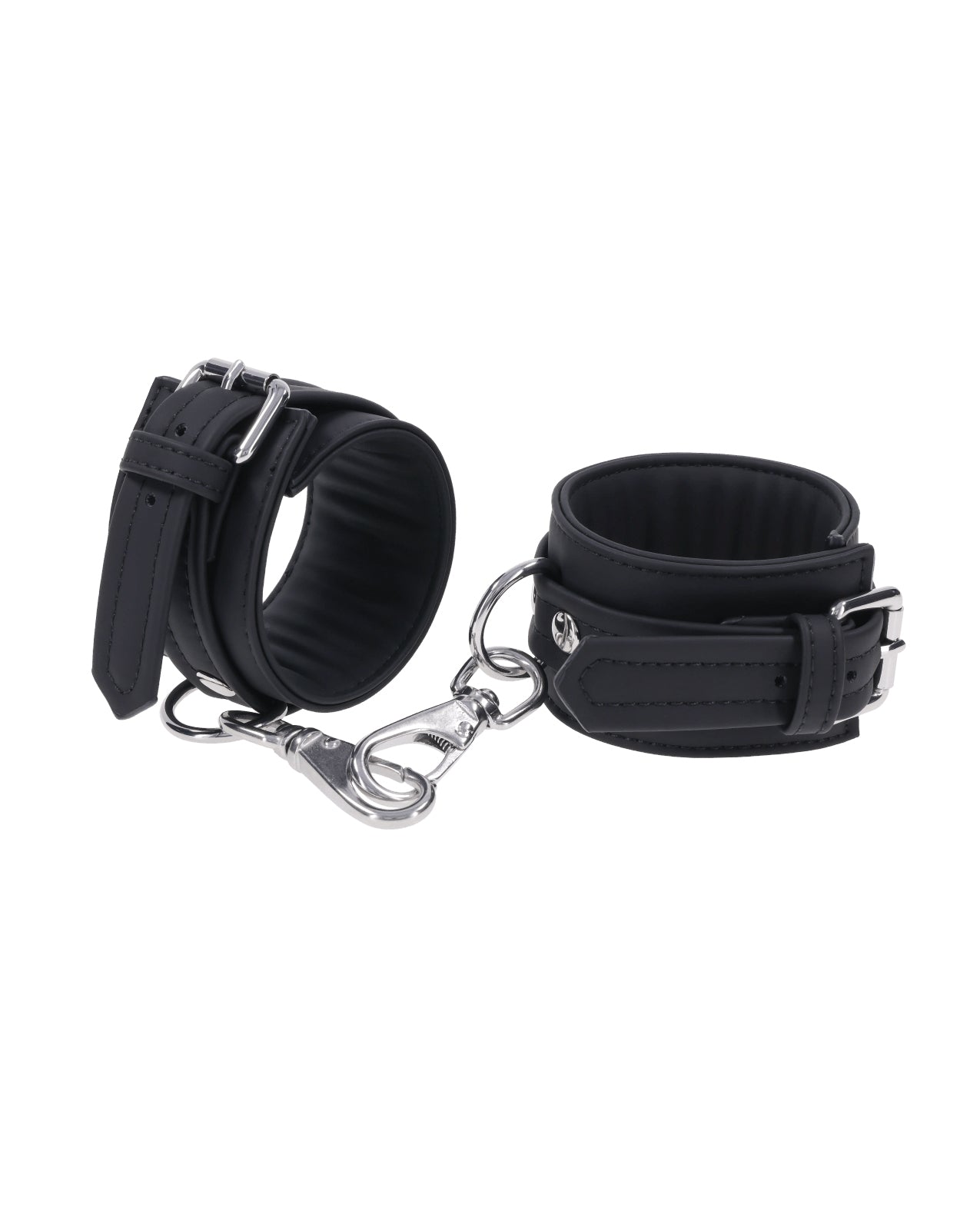 Signature Midnight Muse Cashmere Touch Silicone Handcuffs Silver Finish