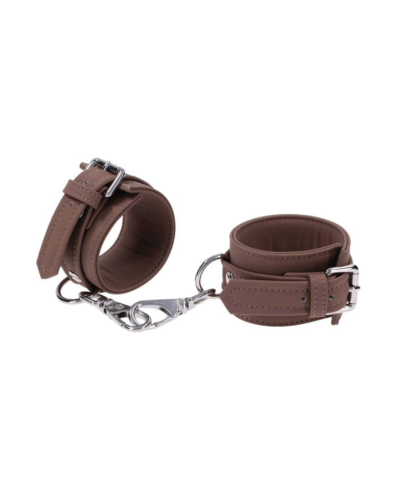 Set Signature Dawn Dream de cătușe cu atingere de cașmir, din silicon, cu accesorii metalice argintii