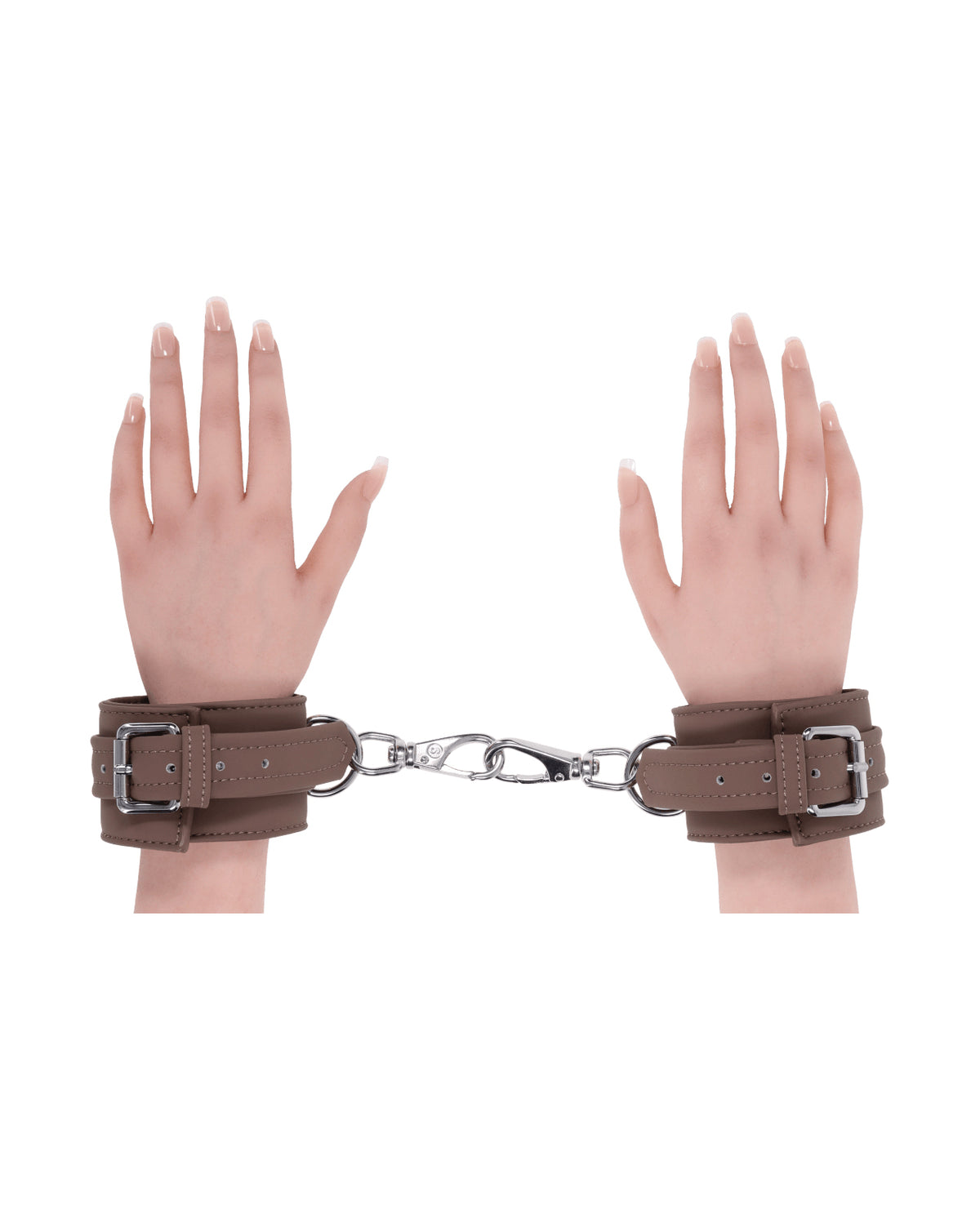 Set Signature Dawn Dream de cătușe cu atingere de cașmir, din silicon, cu accesorii metalice argintii