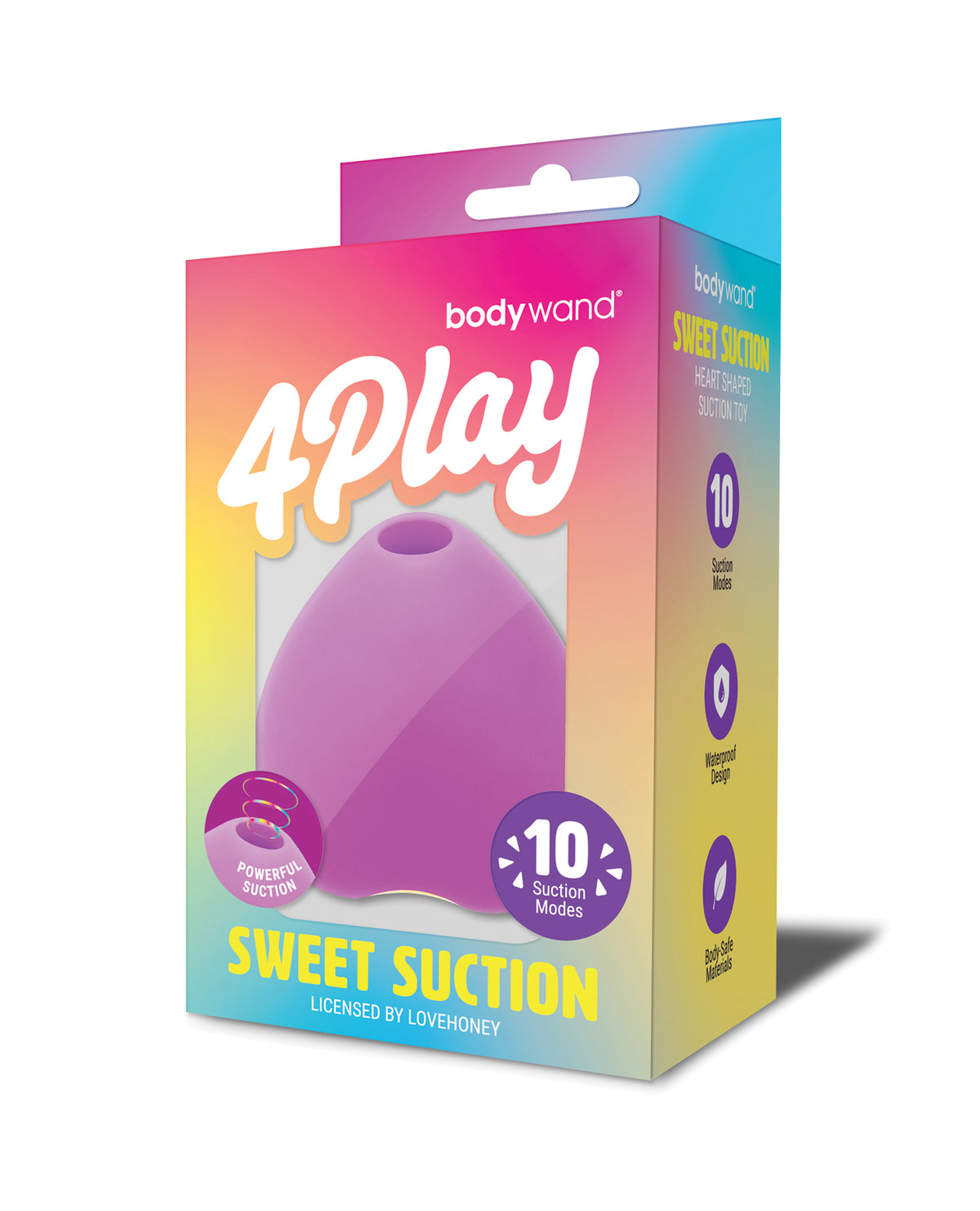 Bodywand 4Play Sweet Suction Heart Shaped Vibrator Pink Silicone