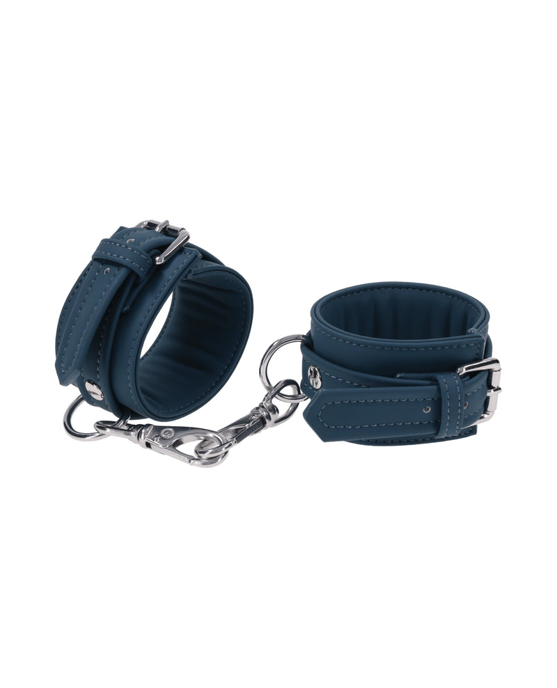 Load image into Gallery viewer, Signature Twilight Tease Silver Hardware Soft Lined Silicone Handcuffs
