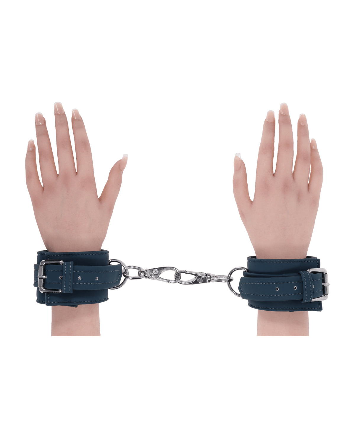 Signature Twilight Tease Silver Hardware Soft Lined Silicone Handcuffs