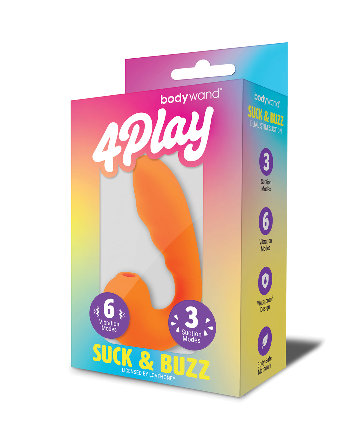 Bodywand 4Play Suck And Buzz Dual Action Vibrator Orange