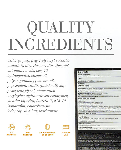 JO Prolonger Lidocaine Spray Desensitizer 2 Oz Metered Sprayer