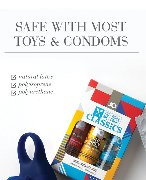 JO Tri-Me Triple Pack Classics All-In-One Sensual Massage Glide 1 Oz