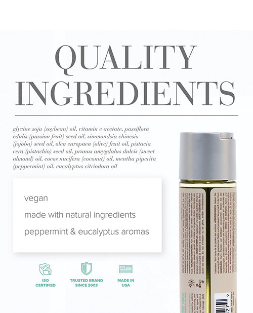 JO Naturals Massage Oil Peppermint Eucalyptus 4 Oz Bottle
