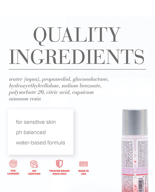 JO Agape Warming Lubricant Water Based PH Balanced 2 Oz for Natural Moisture