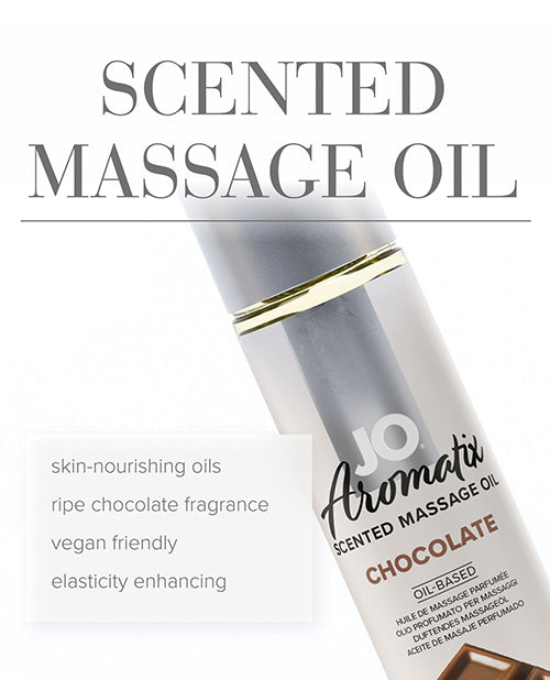 JO Aromatix Chocolate Massage Oil 4 Oz Kissable Vegan Formula