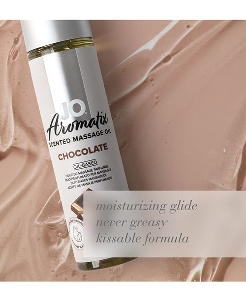JO Aromatix Chocolate Massage Oil 4 Oz Kissable Vegan Formula
