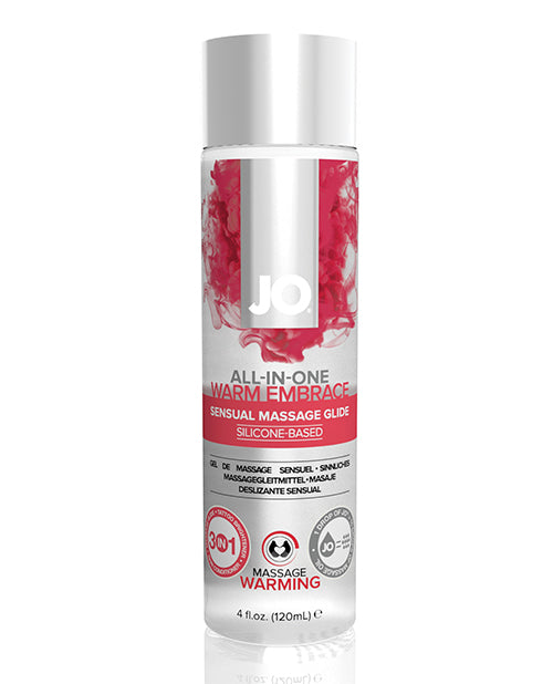 JO All In One Massage Glide Warming Silicone Based Lubricant 4 Oz