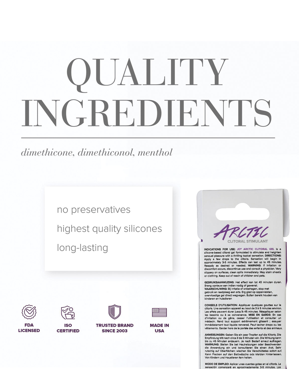 JO Arctic Clitoral Gel Cooling Stimulant 0.34 Oz Silicone Based