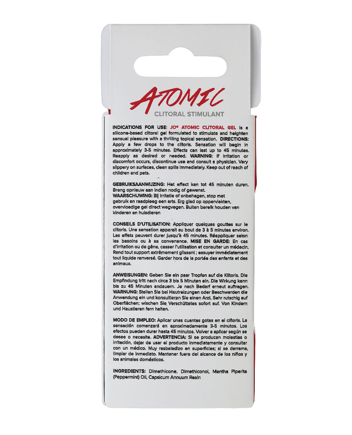 JO Atomic Clitoral Gel Warming Stimulant Silicone Based