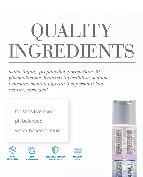 JO Agape Cooling Lubricant Water Based 2 Oz pH Balanced