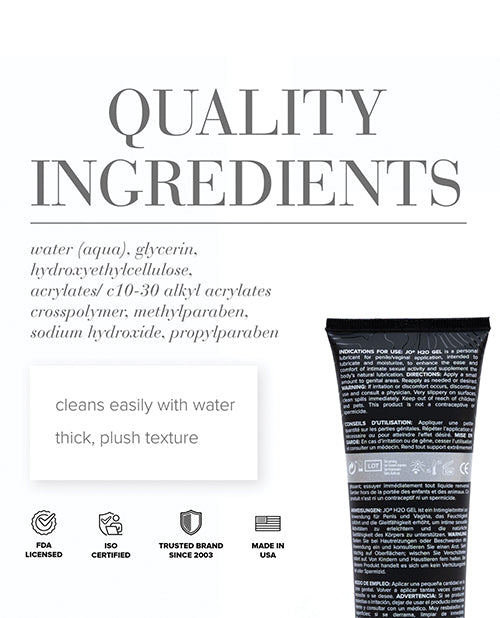 JO H2O Gel Thick Lubricant Original 4 Oz For Extended Play