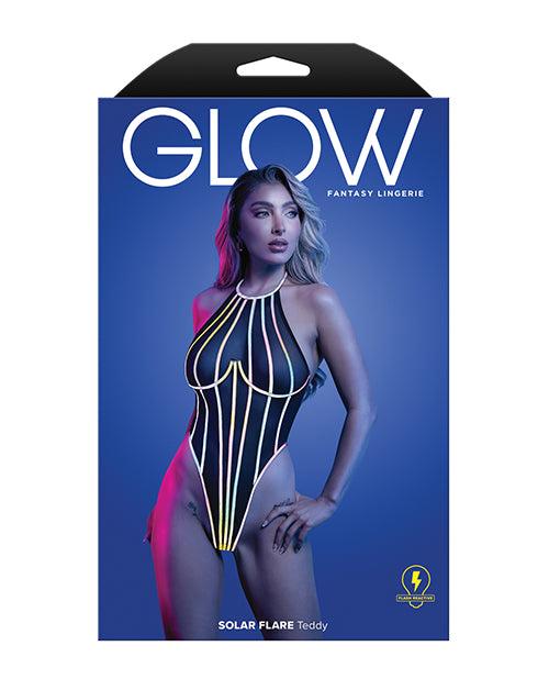 Solar Flare Reflective Binding Halter Tie Teddy Black Medium Large