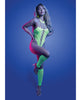 Cargue la imagen en el visor de la galería, UV Reactive Rhinestone Studded Teddy and Gloves Leg Warmers Set Neon Green OS
