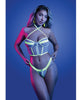 Load image into Gallery viewer, Supernatural Glow In The Dark Zipper Bralette And Thong White M L
