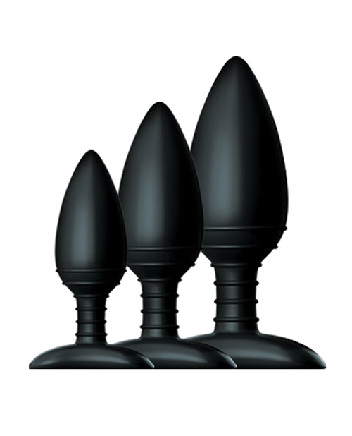 Nexus Butt Plug Trio Set of 3 Solid Silicone Anal Plugs S M L Training Kit