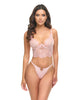 Load image into Gallery viewer, Clarissa Sheer Embroidered Bustier With G-String Set Underwire Pink
