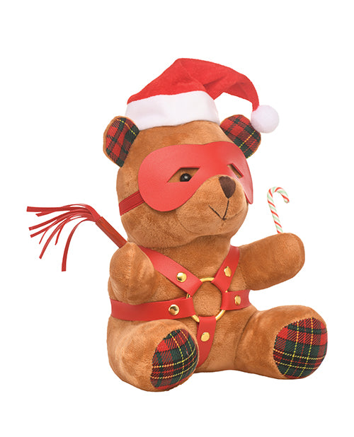 Master Series Holiday Bondage Teddy Bear Plush Brown Santa Cap