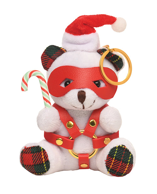 Master Series Holiday Bondage Teddy Bear Keychain White