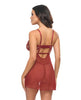 Încărcați imaginea în vizualizatorul Galerie, Arielle Unlined Underwire Lace Babydoll And G String Burgundy Size L XL
