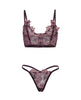 Load image into Gallery viewer, Adela Embroidered Boned Bustier Set With G String In Black Pink XL 2pc
