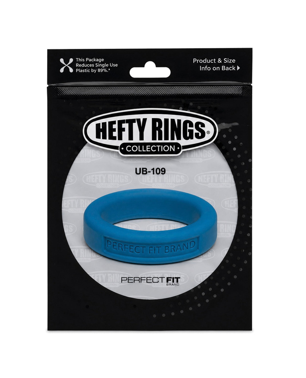 Perfect Fit Silicone Penis Ring 1.4 Inch Medium Stretch Blue