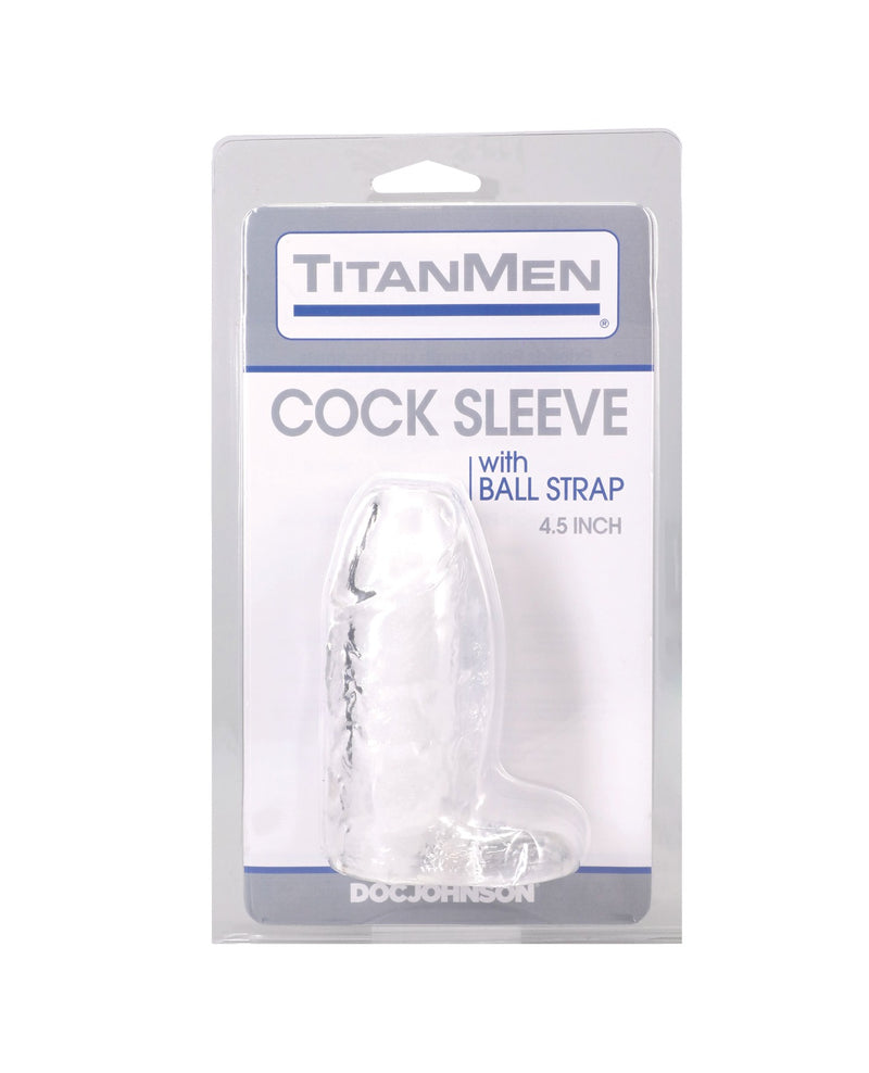 Charger l'image dans la visionneuse de la galerie, Gaine pour pénis transparente TitanMen avec sangle pour les testicules, pour plus de volume et de sensations
