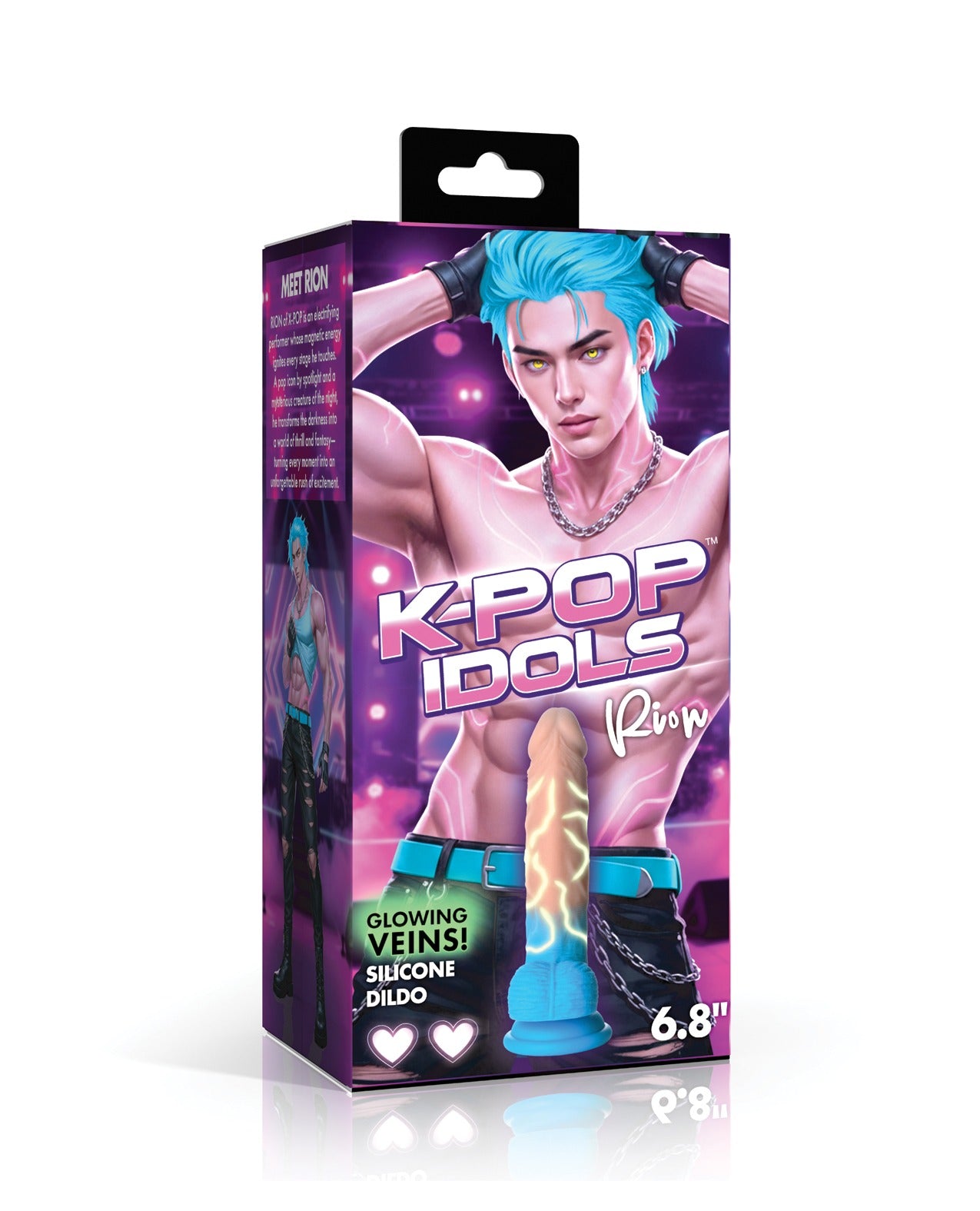 Gode en silicone Rion K Pop Idol avec testicules, article pour adultes